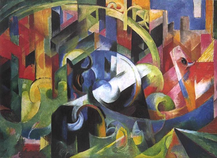Franz Marc Painting with Cattle (mk34) china oil painting image
